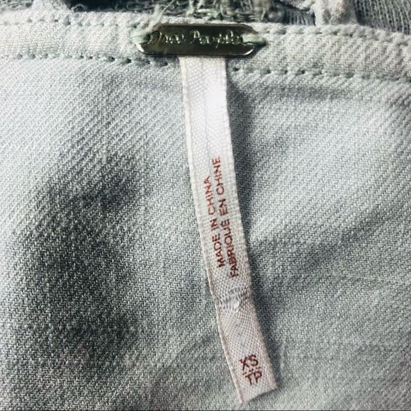 Free People Linen Cotton Drippy Asymmetrical Jacket Grey XS - Picture 14 of 14